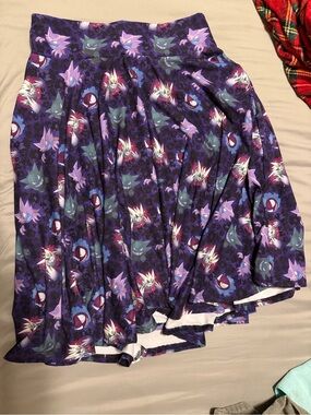 Gastley Haunter Gengar Print Purple Skater Skirt